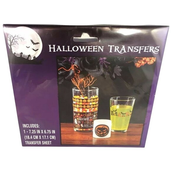 Halloween Transfers Sheet 5 Designs Trick Or Treat Pumpkins Apply Water Craft - Picture 1 of 3